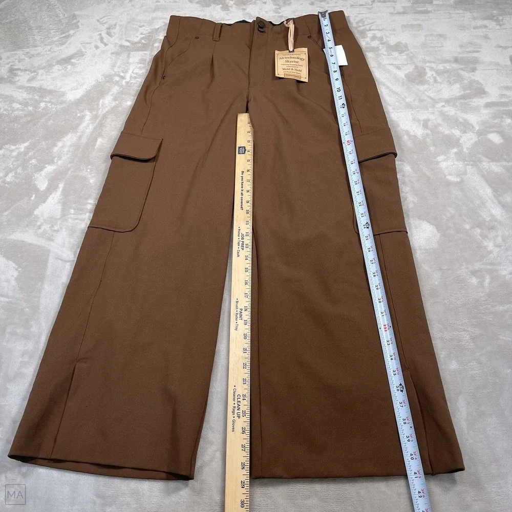 NEW Democracy Women's Pants "Ab"technology Cargo Wide Leg 14 Brown - Picture 6 of 9